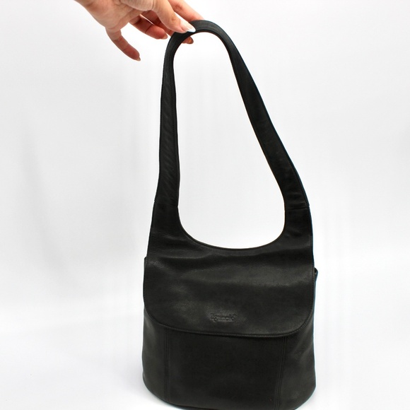 Tignanello black pebble leather shoulder bag - Picture 1 of 8